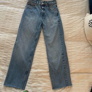Zara high rise straight leg jeans